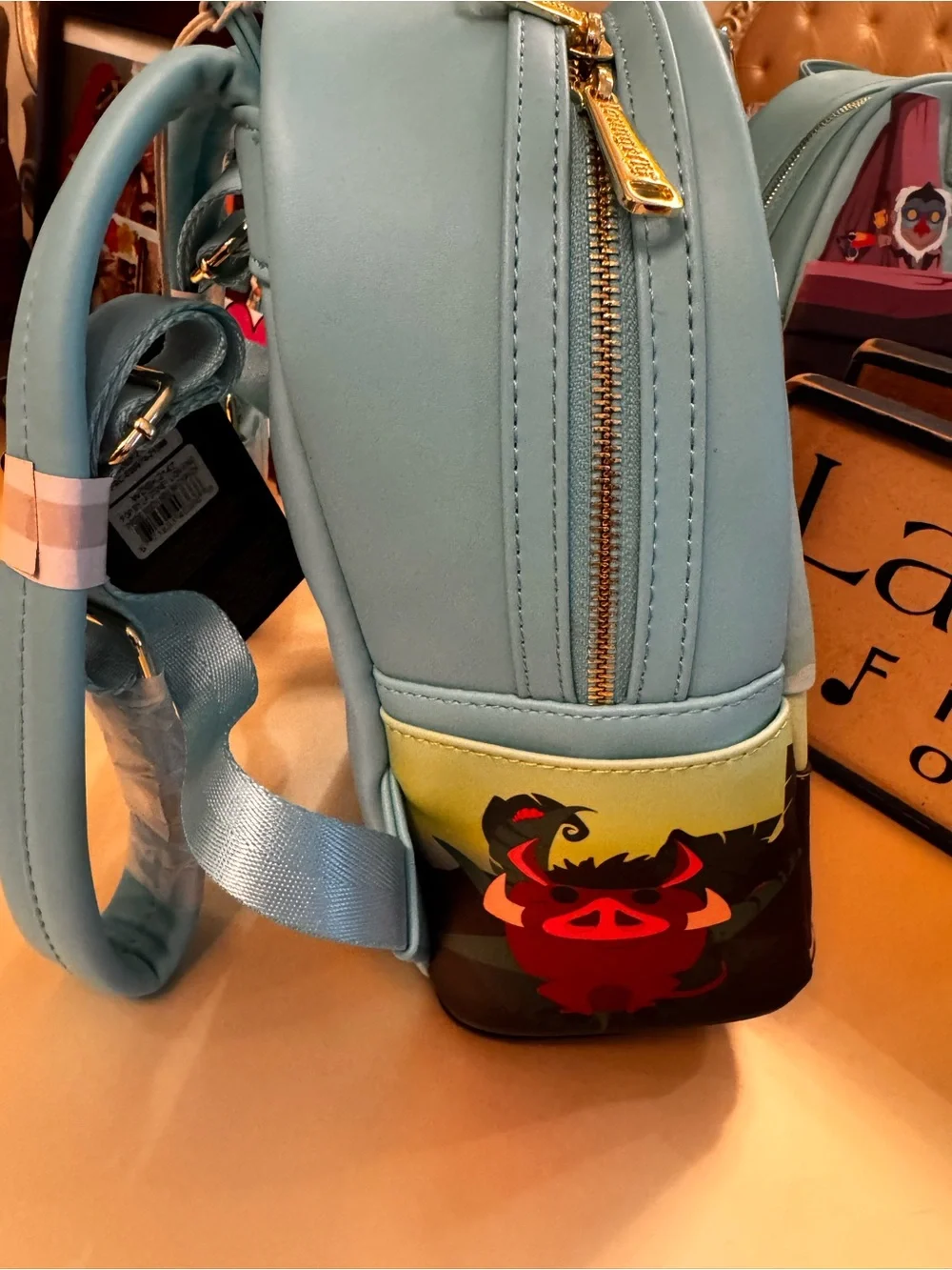 Loungefly pop Lion King Kids Backpack in Light Blue and Pink